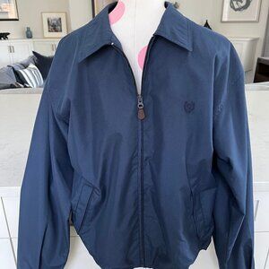 Chaps Sporty Casual Full Zip Bomber Style Polyester Lined Jacket Navy Sz M